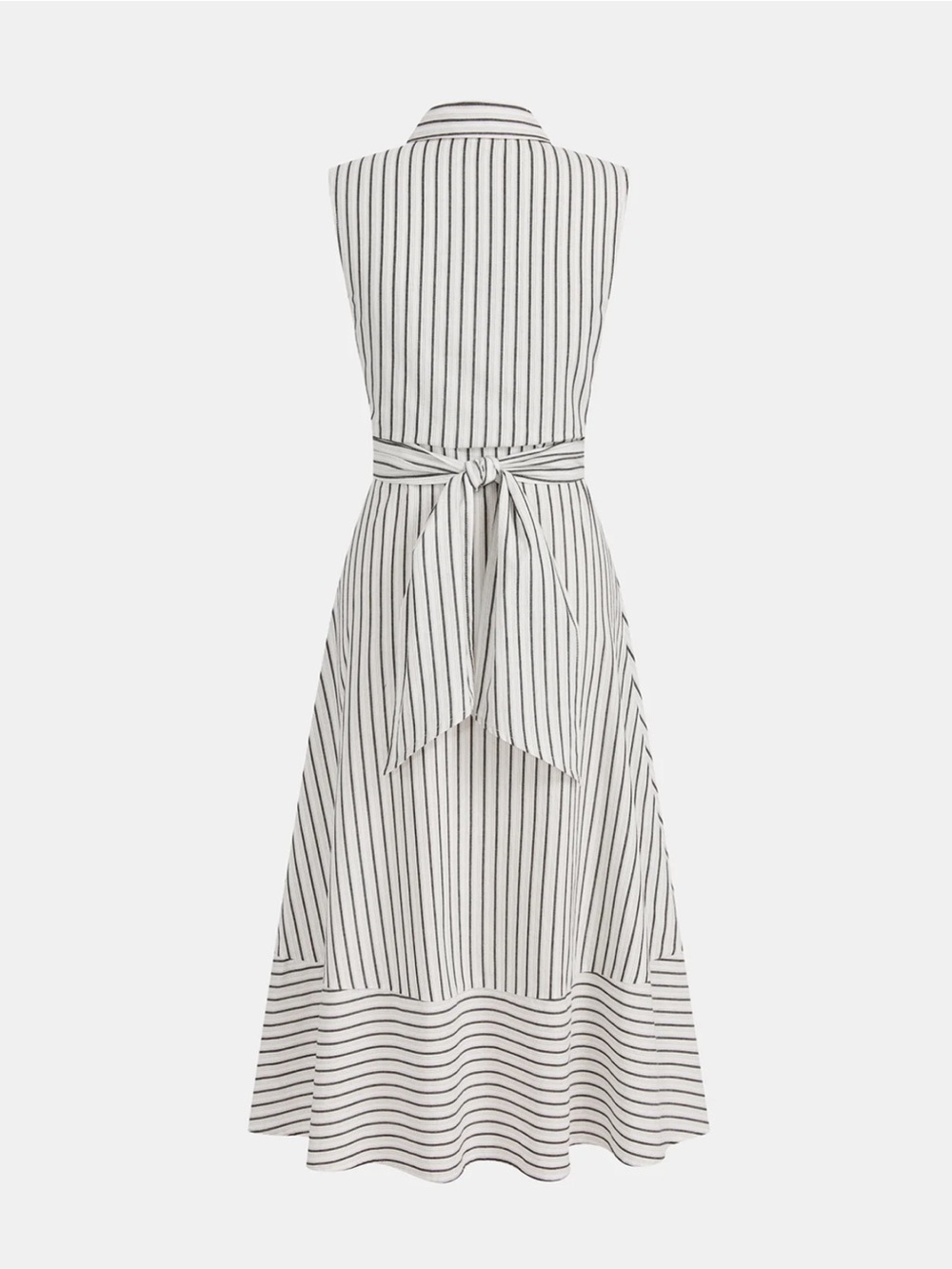 Commense Sleeveless White Dress with Black Stripes - Picture 3 of 4
